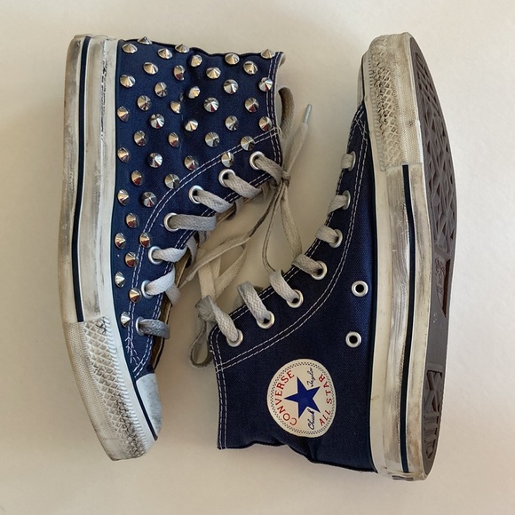 Converse All Star Studded, Distressed High Tops - Picture 2 of 11